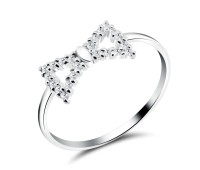 Bow CZ Silver Ring NSR-828